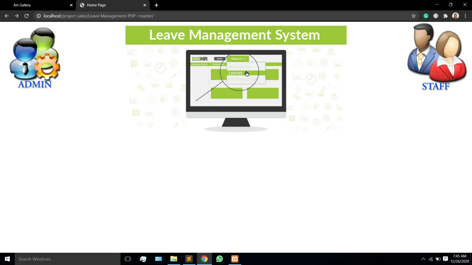 Leave management system using PHP and mysql
